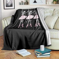 Funny Halloween Skeleton Ballet Dancing Ballerina Throw Blanket - Wonder Print Shop