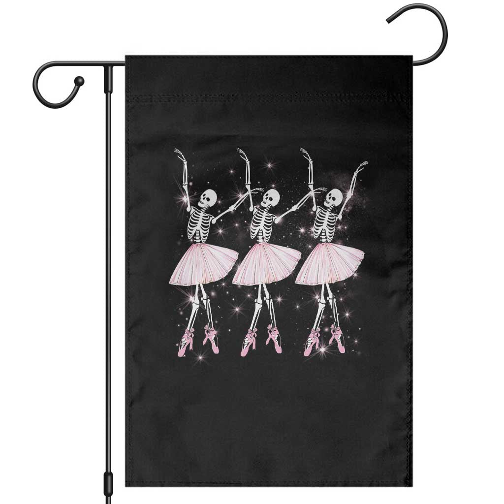 Funny Halloween Skeleton Ballet Dancing Ballerina Garden Flag - Wonder Print Shop
