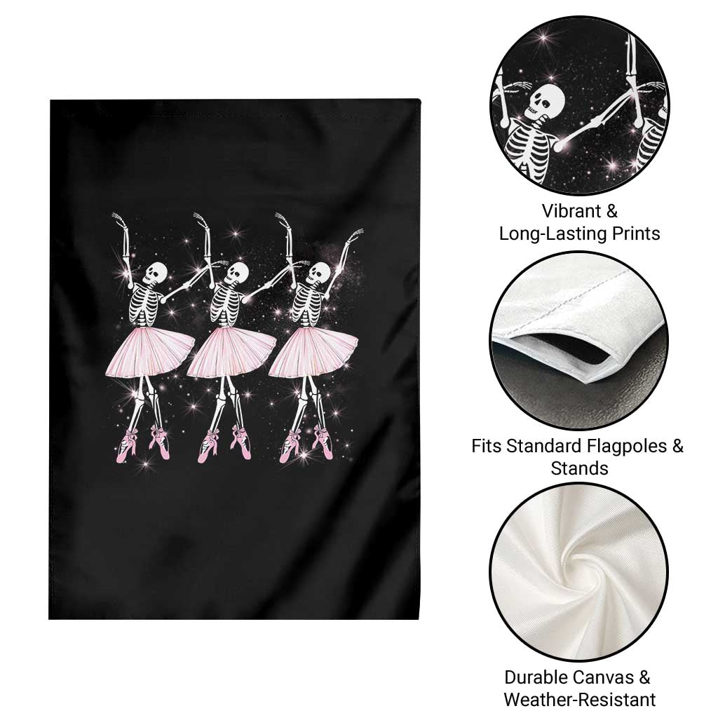 Funny Halloween Skeleton Ballet Dancing Ballerina Garden Flag - Wonder Print Shop