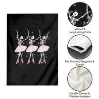 Funny Halloween Skeleton Ballet Dancing Ballerina Garden Flag - Wonder Print Shop