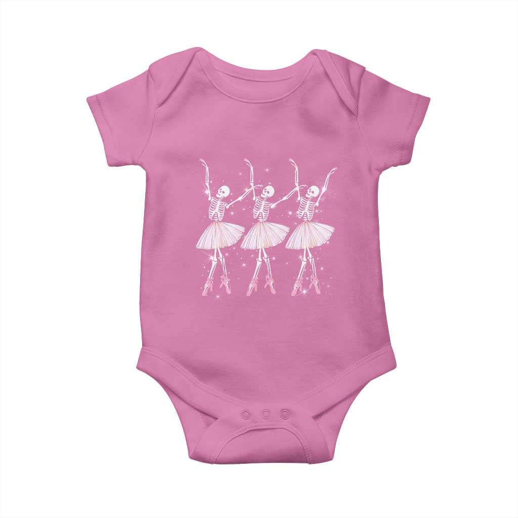 Funny Halloween Skeleton Ballet Dancing Ballerina Baby Onesie