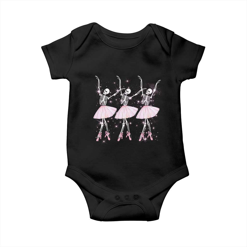 Funny Halloween Skeleton Ballet Dancing Ballerina Baby Onesie