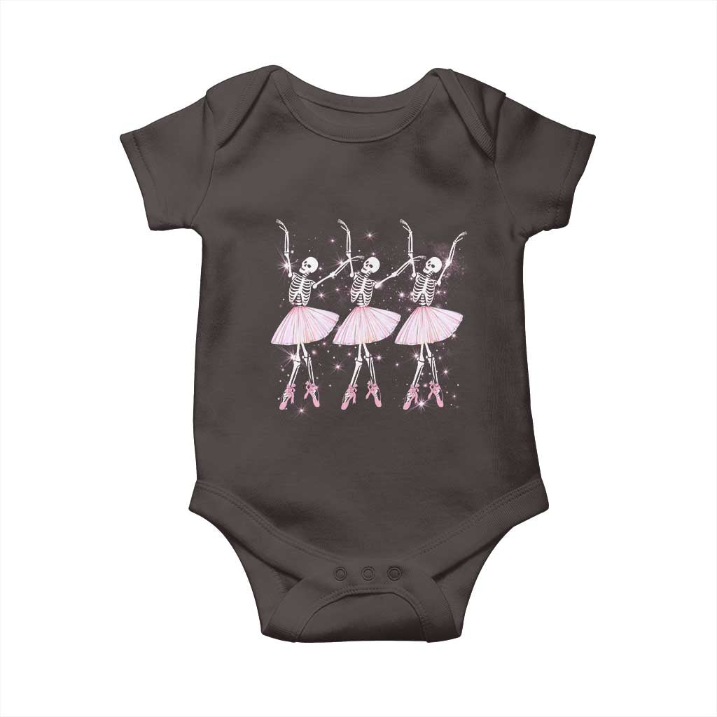 Funny Halloween Skeleton Ballet Dancing Ballerina Baby Onesie