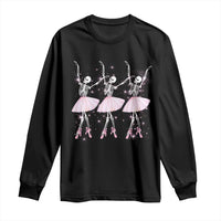 Funny Halloween Skeleton Ballet Dancing Ballerina Long Sleeve Shirt