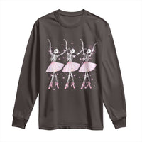 Funny Halloween Skeleton Ballet Dancing Ballerina Long Sleeve Shirt