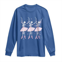 Funny Halloween Skeleton Ballet Dancing Ballerina Long Sleeve Shirt