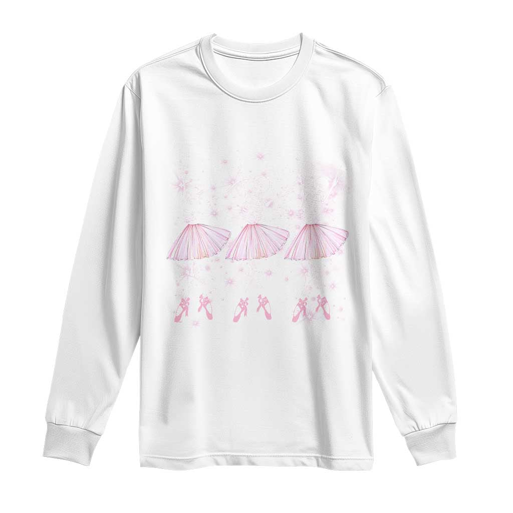 Funny Halloween Skeleton Ballet Dancing Ballerina Long Sleeve Shirt