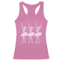 Funny Halloween Skeleton Ballet Dancing Ballerina Racerback Tank Top