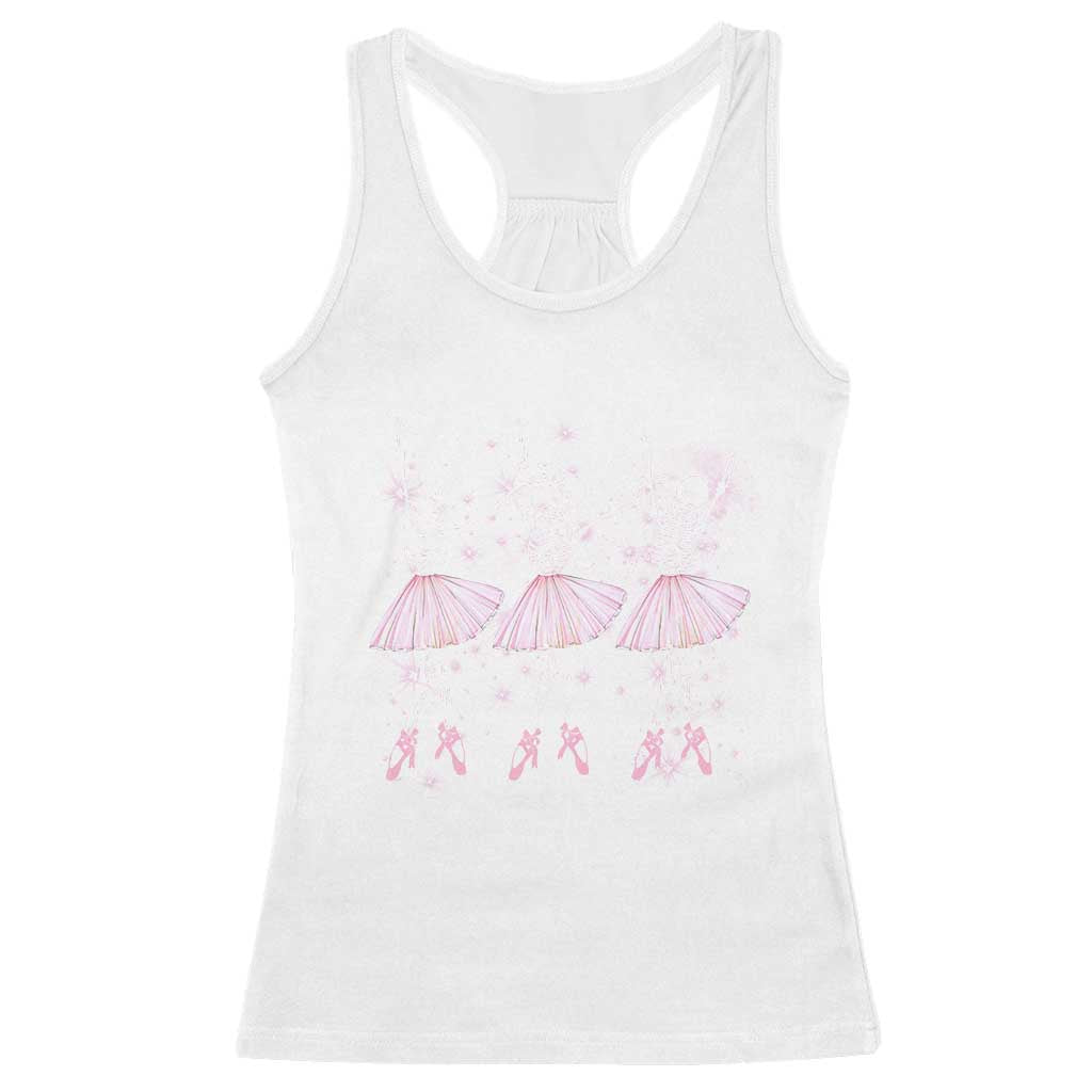 Funny Halloween Skeleton Ballet Dancing Ballerina Racerback Tank Top
