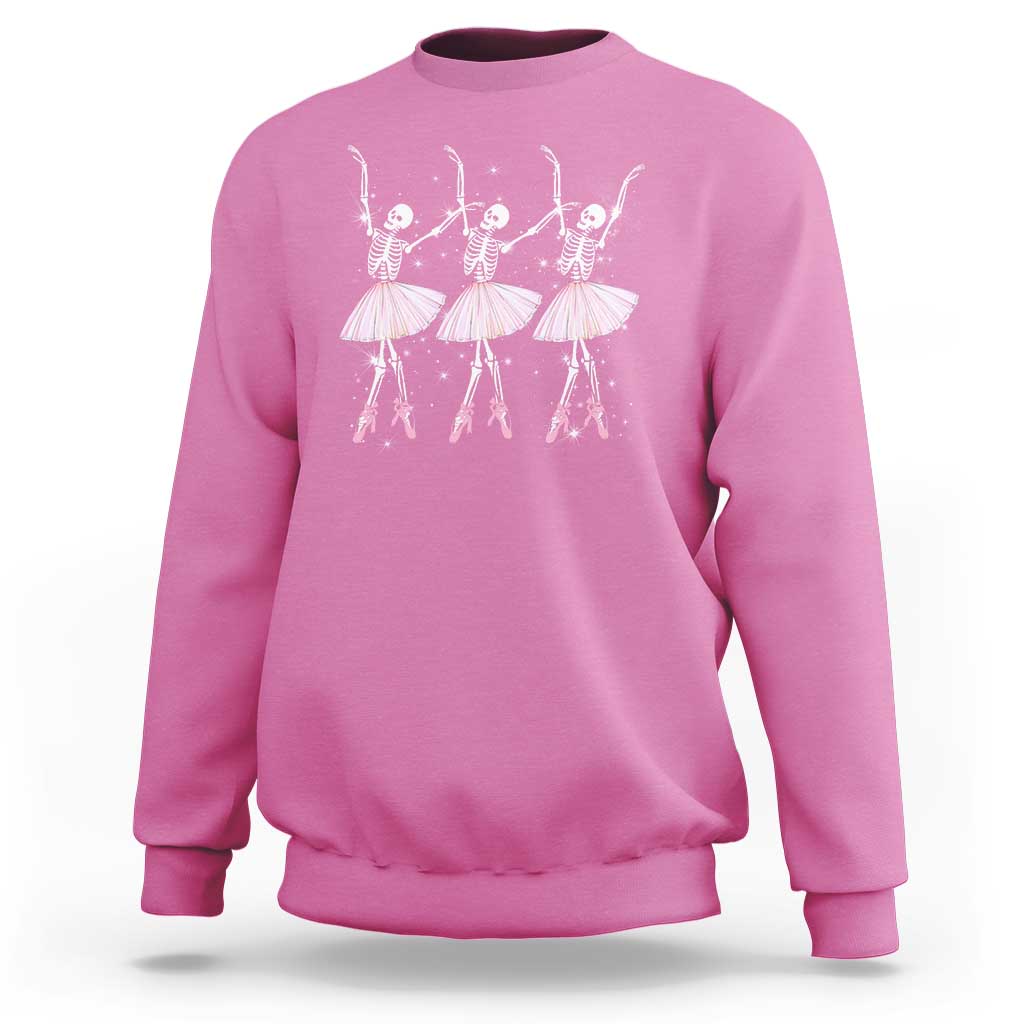 Funny Halloween Skeleton Ballet Dancing Ballerina Sweatshirt - Wonder Print Shop