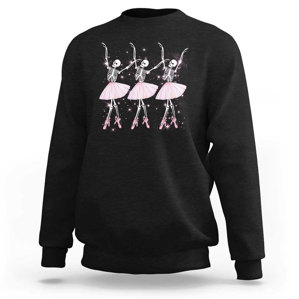 Funny Halloween Skeleton Ballet Dancing Ballerina Sweatshirt - Wonder Print Shop
