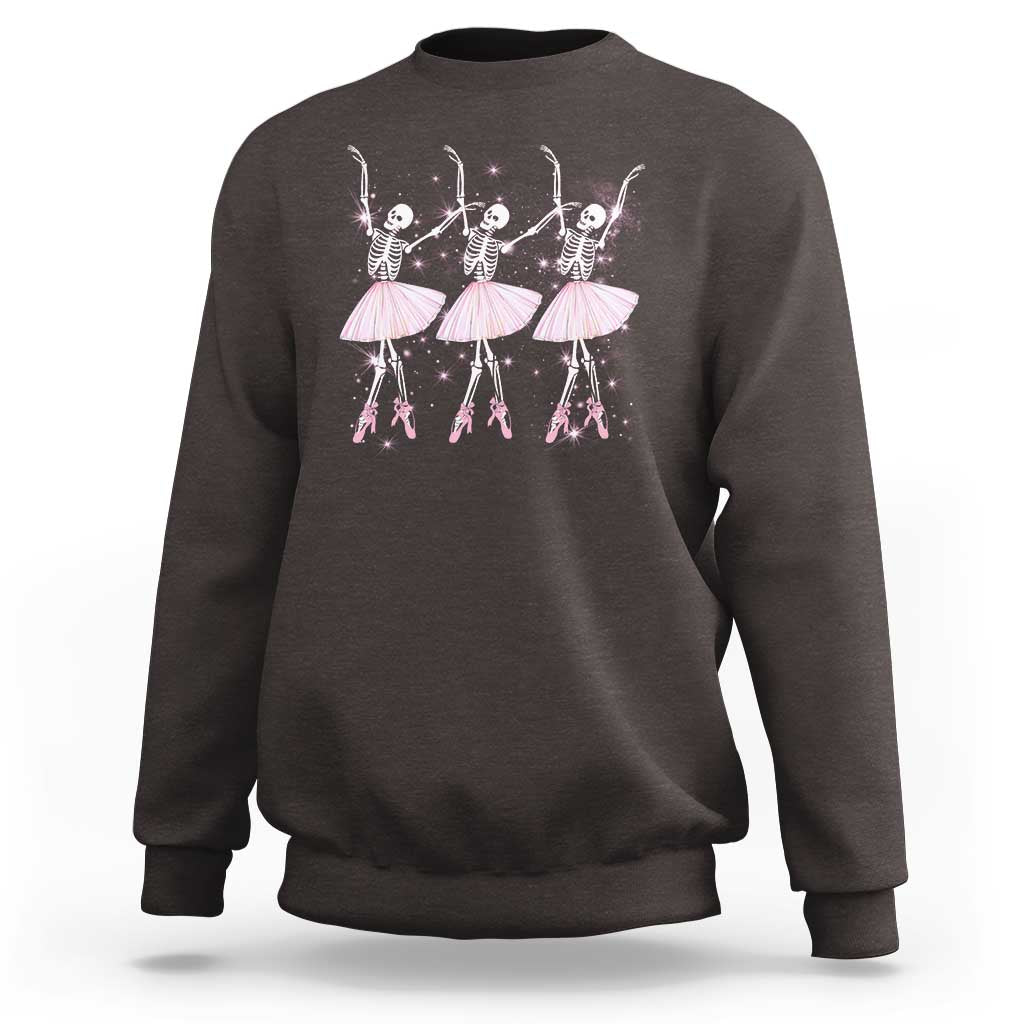Funny Halloween Skeleton Ballet Dancing Ballerina Sweatshirt - Wonder Print Shop