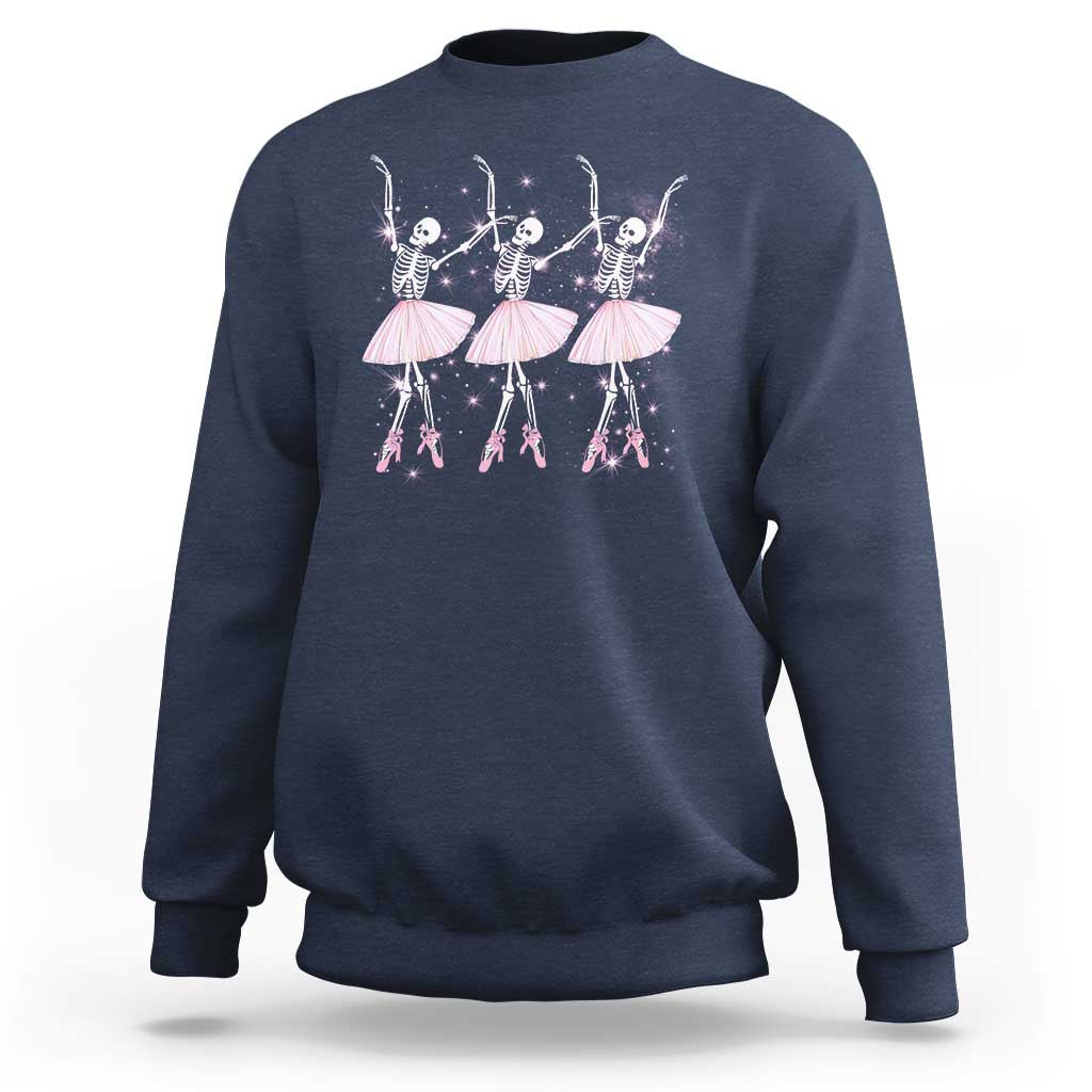 Funny Halloween Skeleton Ballet Dancing Ballerina Sweatshirt - Wonder Print Shop