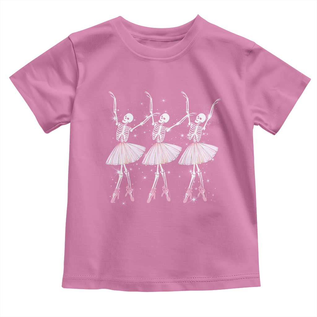 Funny Halloween Skeleton Ballet Dancing Ballerina Toddler T Shirt
