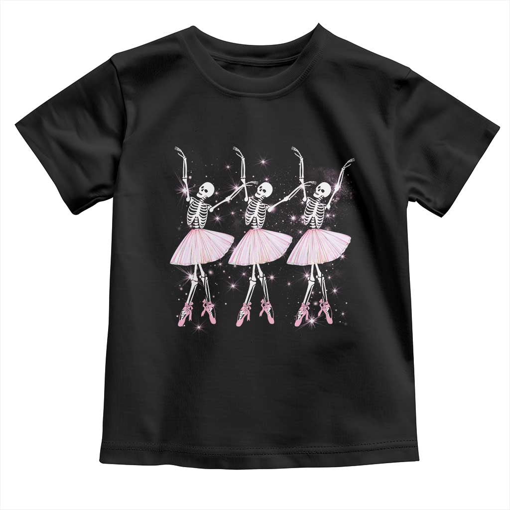 Funny Halloween Skeleton Ballet Dancing Ballerina Toddler T Shirt