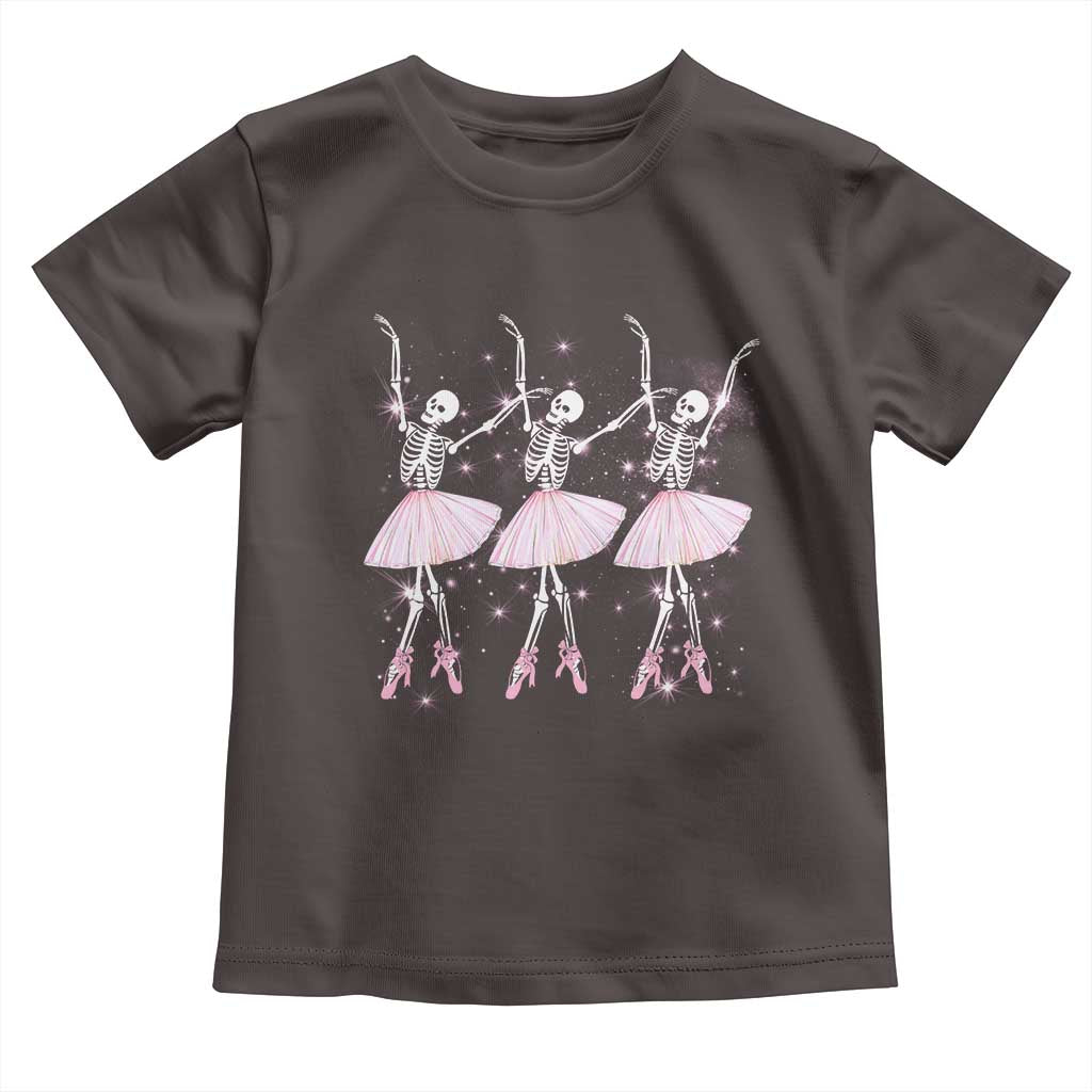 Funny Halloween Skeleton Ballet Dancing Ballerina Toddler T Shirt