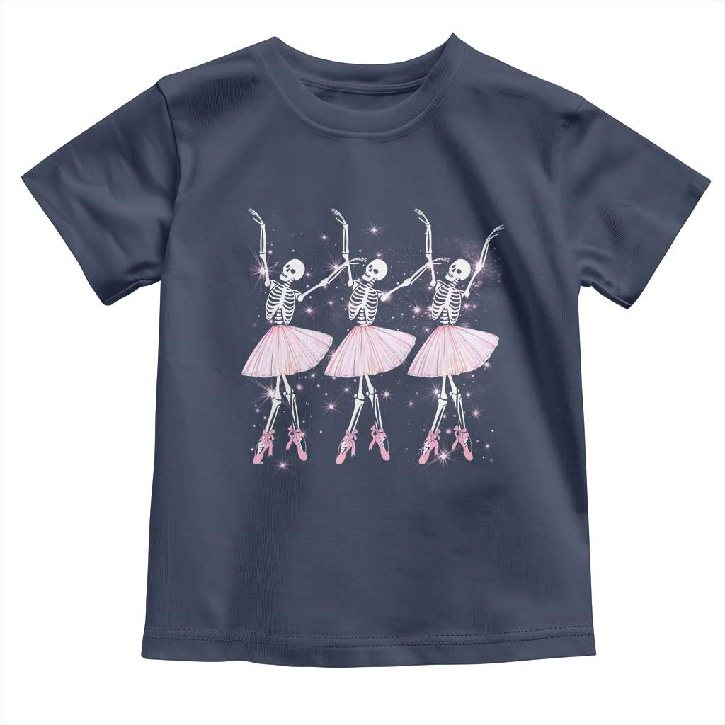 Funny Halloween Skeleton Ballet Dancing Ballerina Toddler T Shirt