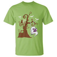 Halloween Bookaholic T Shirt Cute Ghost Swing Reading Book - Wonder Print Shop