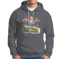 Halloween Gymer Hoodie Make It Happen Skeleton Deadlift Fitness Gym - Wonder Print Shop