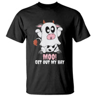 Halloween T Shirt MOO Get Out My Hay Cow Boo Ghost - Wonder Print Shop