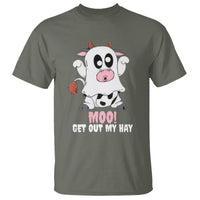 Halloween T Shirt MOO Get Out My Hay Cow Boo Ghost - Wonder Print Shop