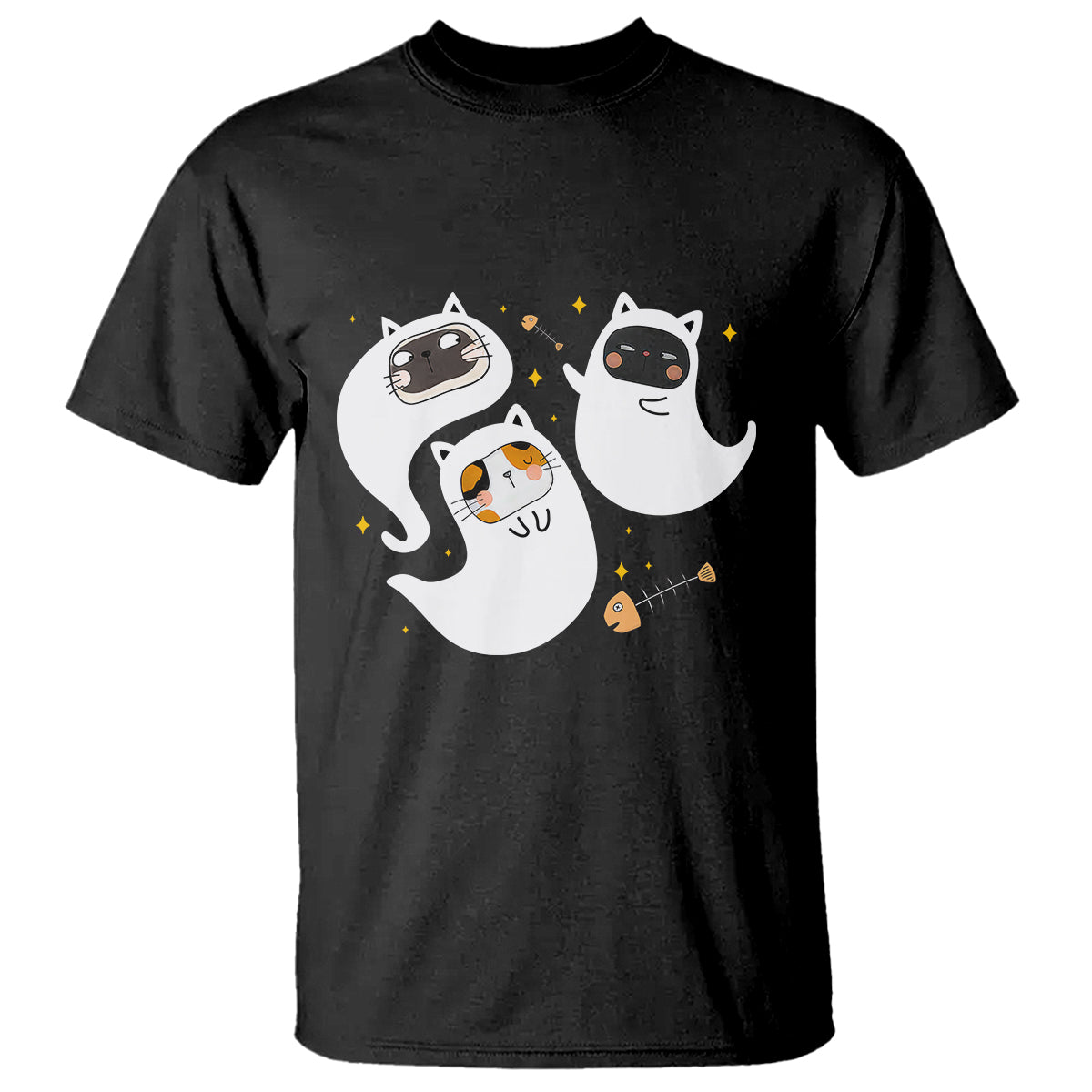 Halloween Cat Lover T Shirt Spooky Cute Ghost Costume - Wonder Print Shop