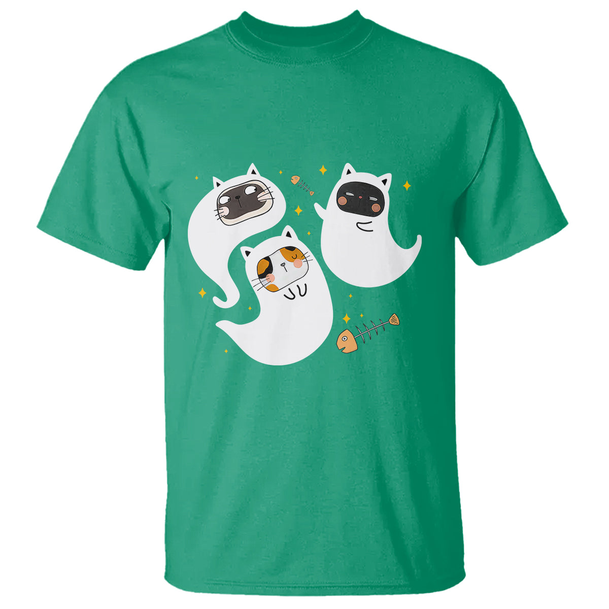 Halloween Cat Lover T Shirt Spooky Cute Ghost Costume - Wonder Print Shop
