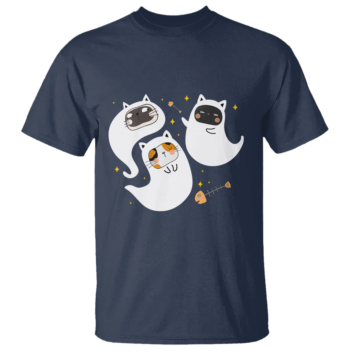 Halloween Cat Lover T Shirt Spooky Cute Ghost Costume - Wonder Print Shop