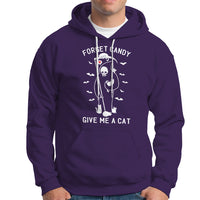 Halloween Cat Lover Hoodie Funny Death Forget Candy Give Me A Cat - Wonder Print Shop