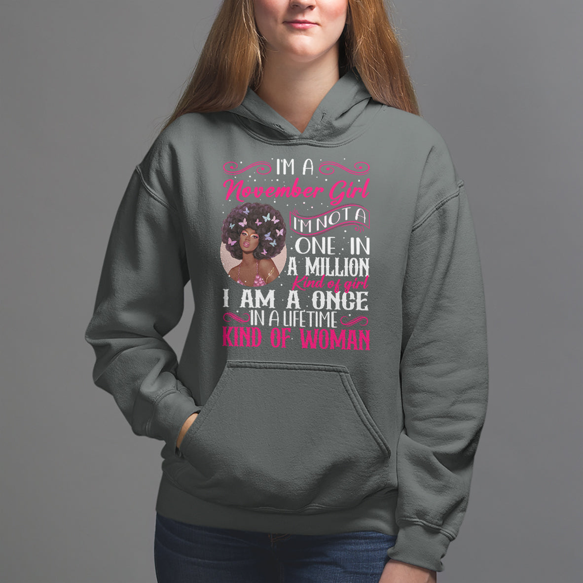 Birthday Hoodie I'm A November Girl Black Women - Wonder Print Shop