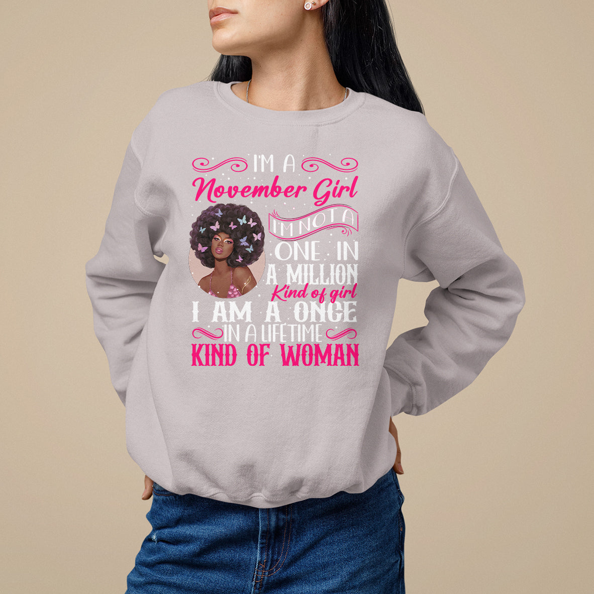 Birthday Sweatshirt I'm A November Girl Black Women - Wonder Print Shop