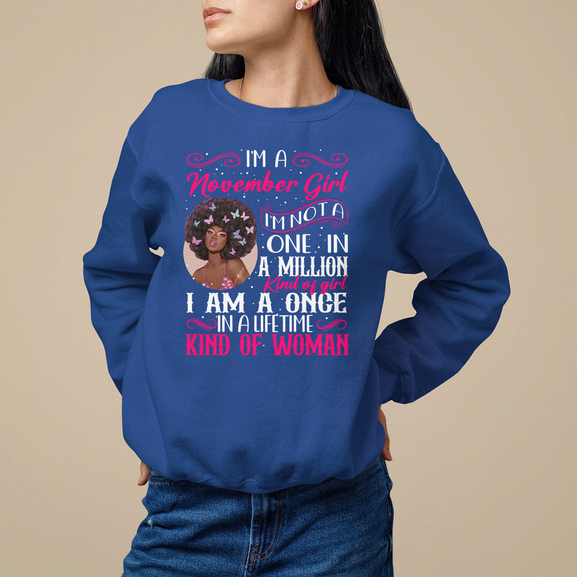 Birthday Sweatshirt I'm A November Girl Black Women - Wonder Print Shop