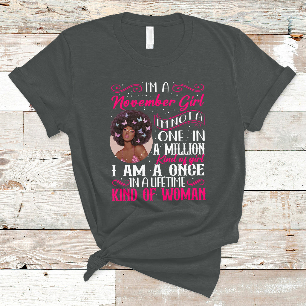 Birthday T Shirt For Women I'm A November Girl Black Women - Wonder Print Shop