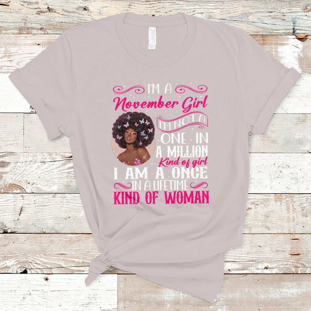 Birthday T Shirt For Women I'm A November Girl Black Women - Wonder Print Shop