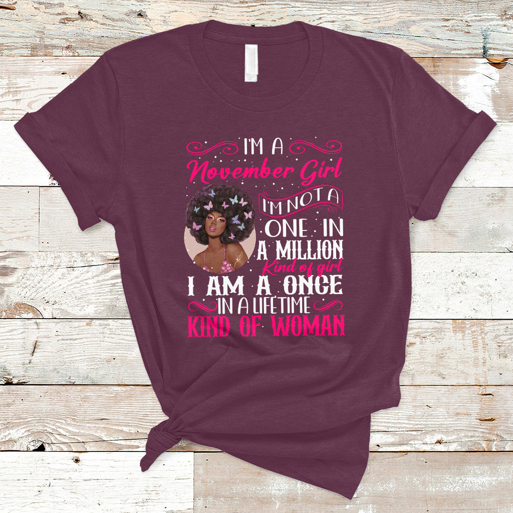 Birthday T Shirt For Women I'm A November Girl Black Women - Wonder Print Shop