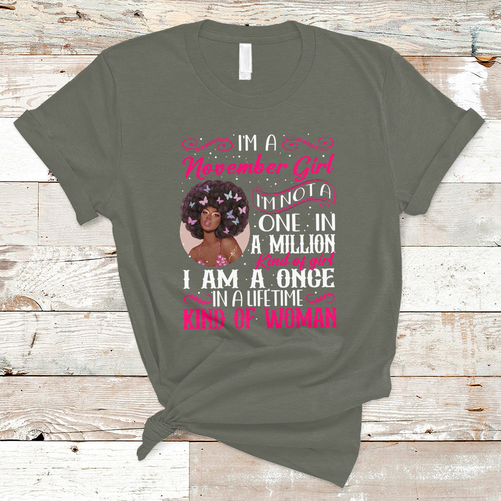 Birthday T Shirt For Women I'm A November Girl Black Women - Wonder Print Shop