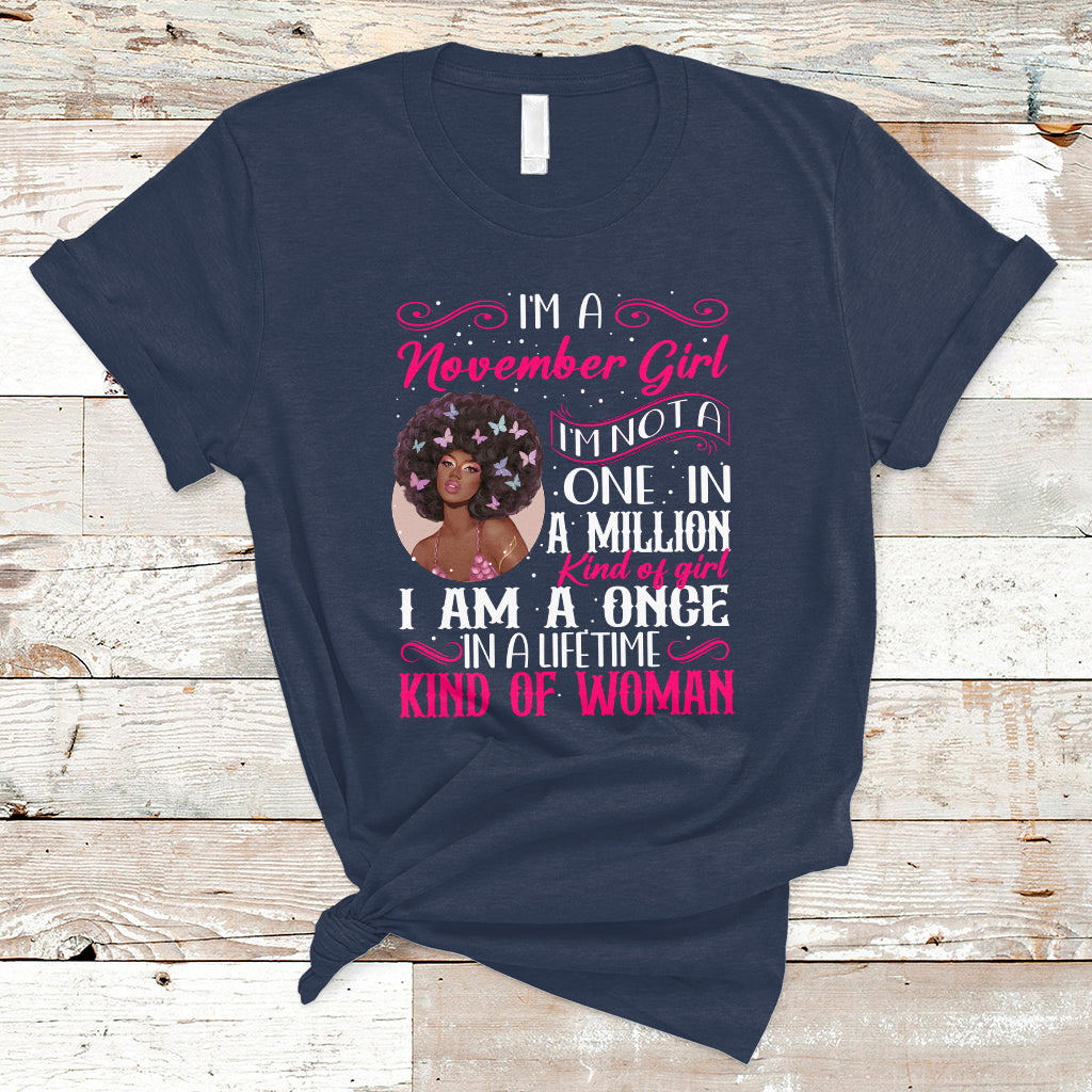 Birthday T Shirt For Women I'm A November Girl Black Women - Wonder Print Shop