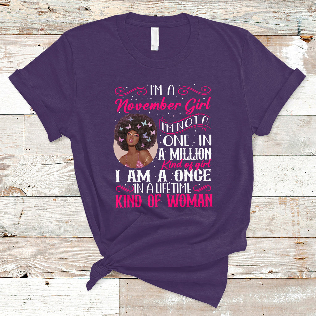 Birthday T Shirt For Women I'm A November Girl Black Women - Wonder Print Shop