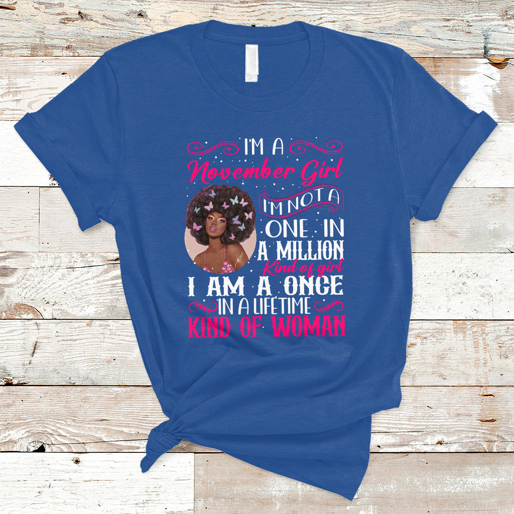 Birthday T Shirt For Women I'm A November Girl Black Women - Wonder Print Shop