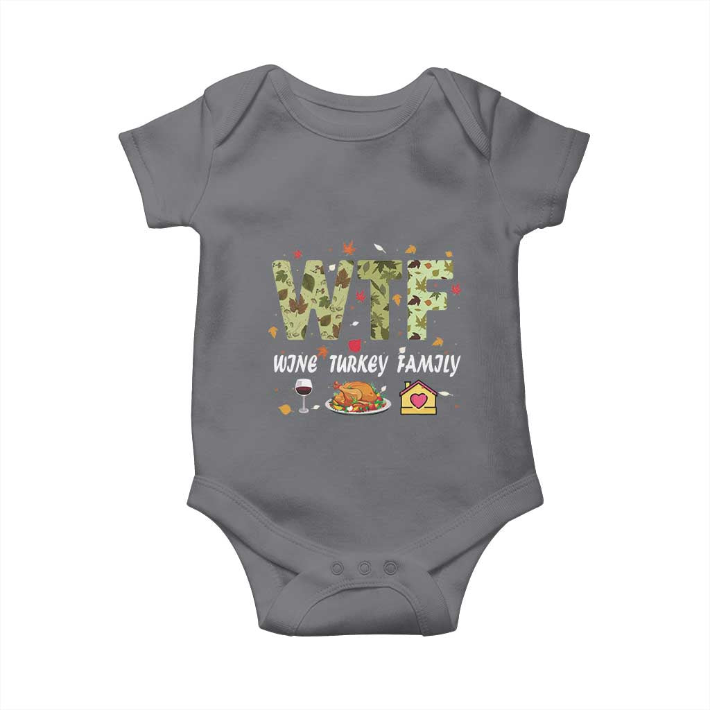 Thanksgiving Baby Onesie W T F Wine Turkey Family Funny Dinner Fall