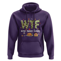 Thanksgiving Hoodie W T F Wine Turkey Family Funny Dinner Fall