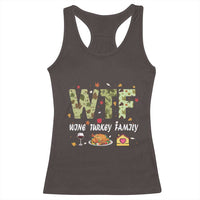 Thanksgiving Racerback Tank Top W T F Wine Turkey Family Funny Dinner Fall