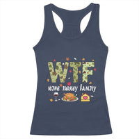 Thanksgiving Racerback Tank Top W T F Wine Turkey Family Funny Dinner Fall