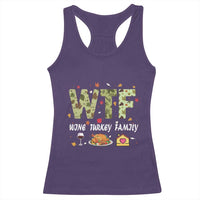 Thanksgiving Racerback Tank Top W T F Wine Turkey Family Funny Dinner Fall