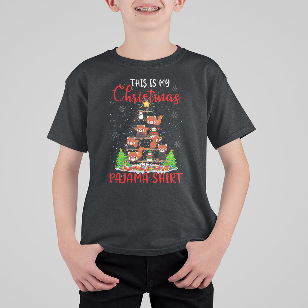 Red Panda Xmas Tree This Is My Christmas Pajama T Shirt For Kid - Wonder Print Shop