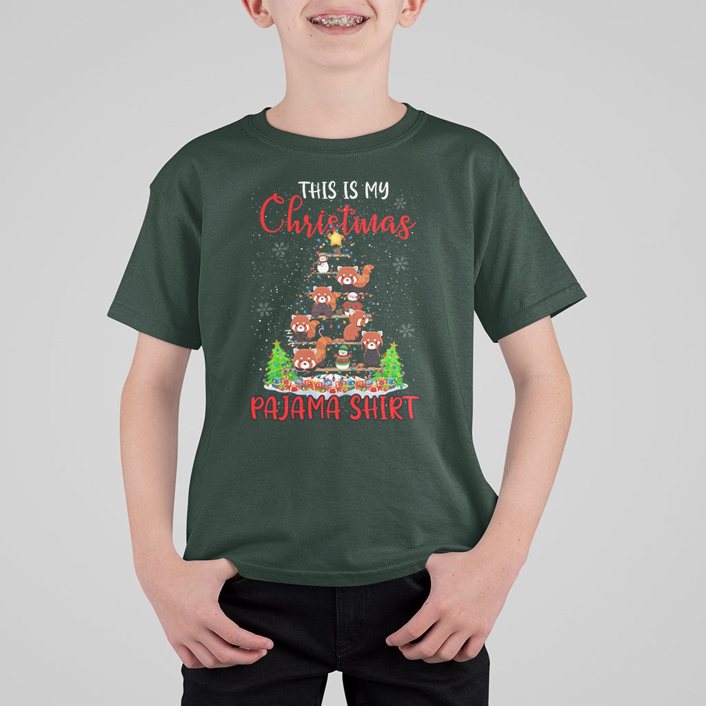 Red Panda Xmas Tree This Is My Christmas Pajama T Shirt For Kid - Wonder Print Shop