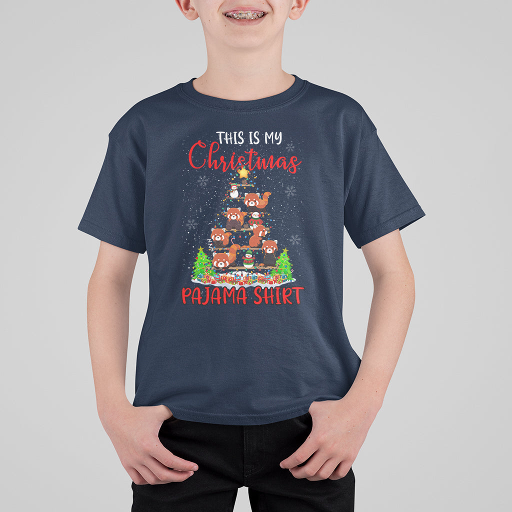 Red Panda Xmas Tree This Is My Christmas Pajama T Shirt For Kid - Wonder Print Shop