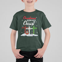 Christmas Begins With Christ Snowman Christian Cross T Shirt For Kid - Wonder Print Shop