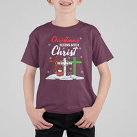 Christmas Begins With Christ Snowman Christian Cross T Shirt For Kid - Wonder Print Shop