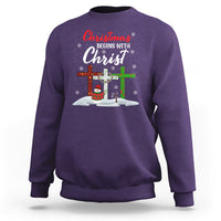 Christmas Begins With Christ Snowman Christian Cross Sweatshirt - Wonder Print Shop